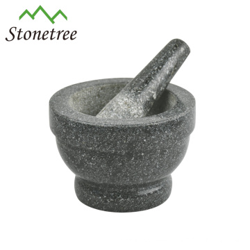 10cm Engraved Granite Stone Mortar and Pestle